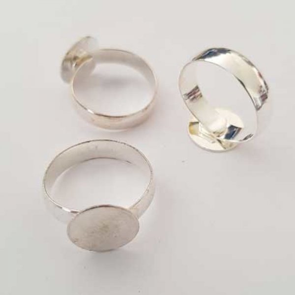 1 support bague ronde de 14 mm Argent N&deg;25