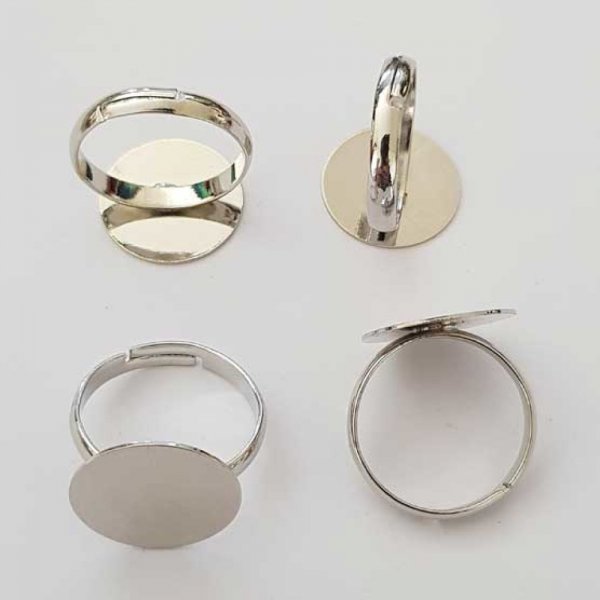 1 support bague ronde de 16 mm Argent Vieilli N&deg;32