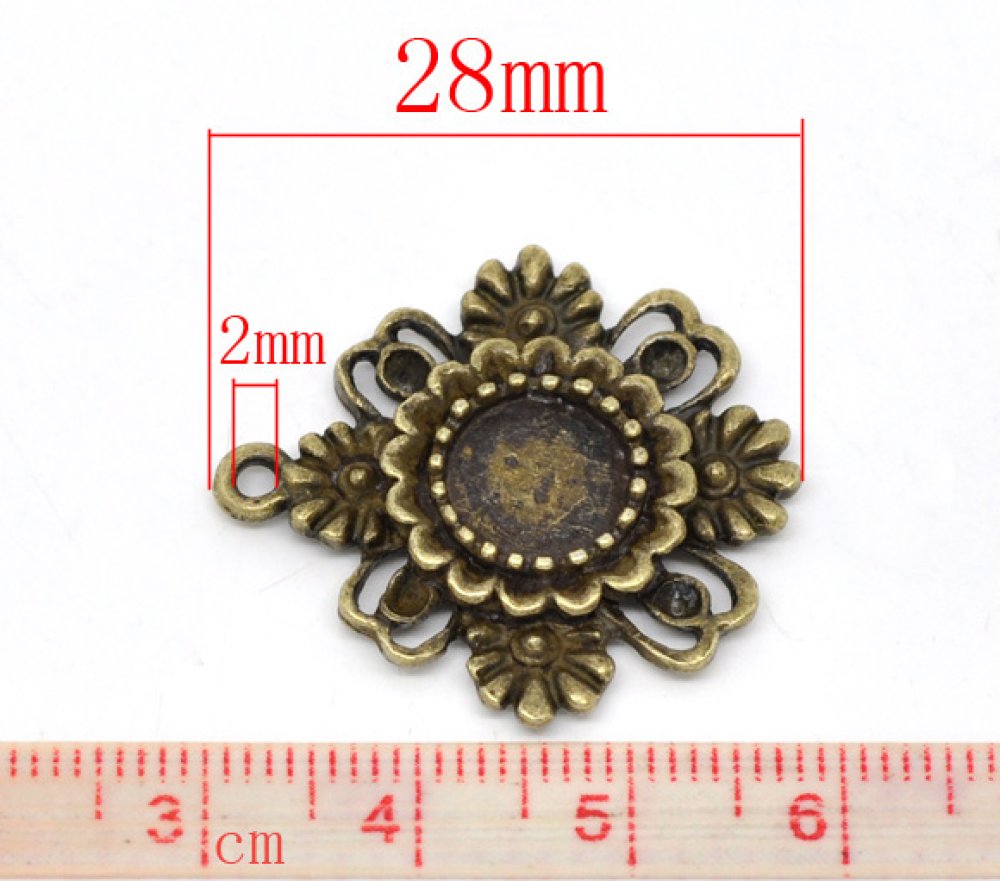 1 porta cabochon 08 mm N°06 Bronzo