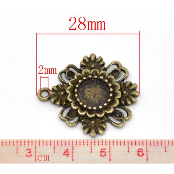 1 porta cabochon 08 mm N&deg;06 Bronzo