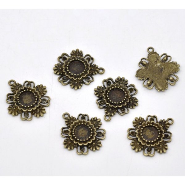 1 porta cabochon 08 mm N&deg;06 Bronzo