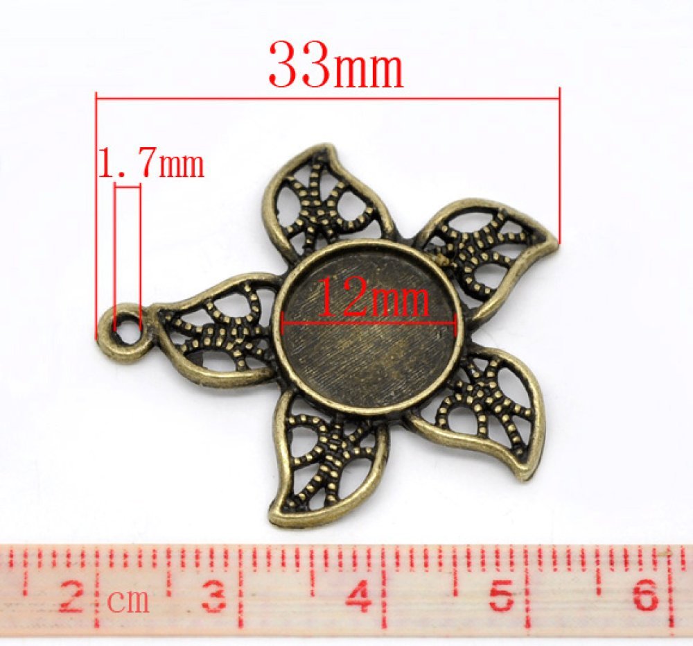 1 portacabochon 12 mm N°08 Bronzo
