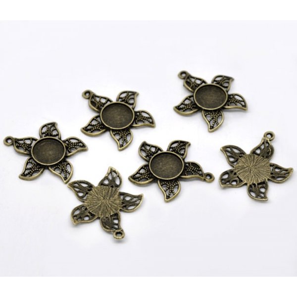 1 portacabochon 12 mm N&deg;08 Bronzo