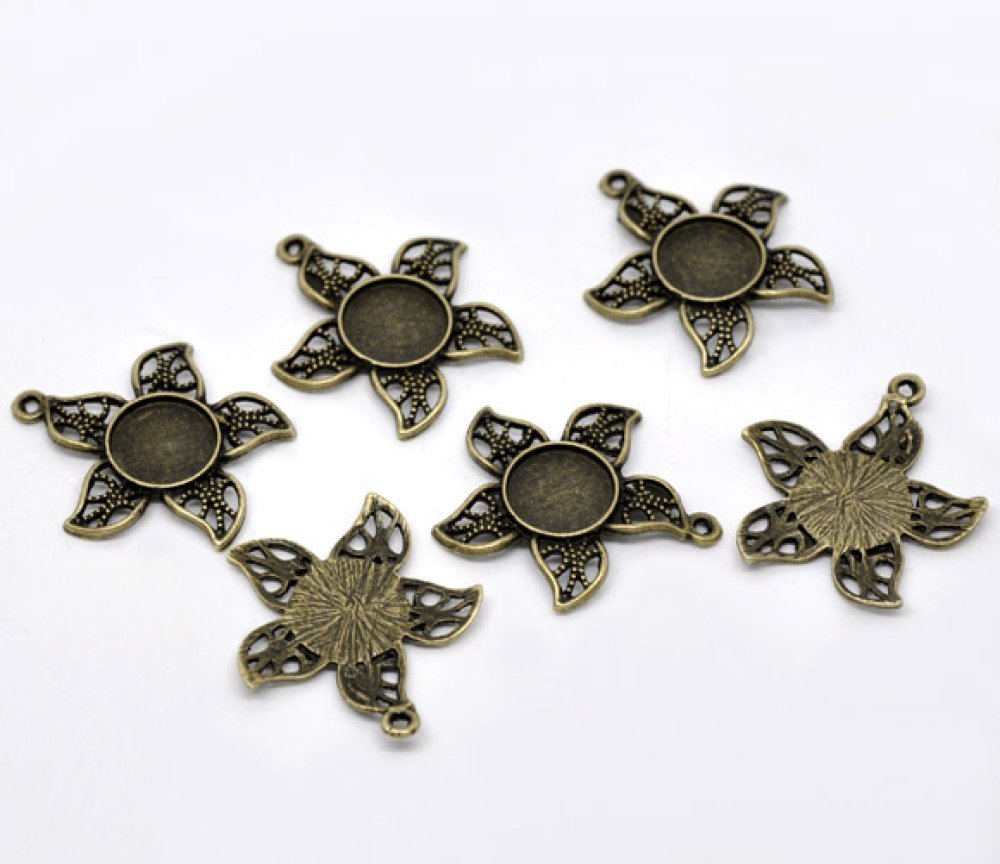 1 portacabochon 12 mm N°08 Bronzo