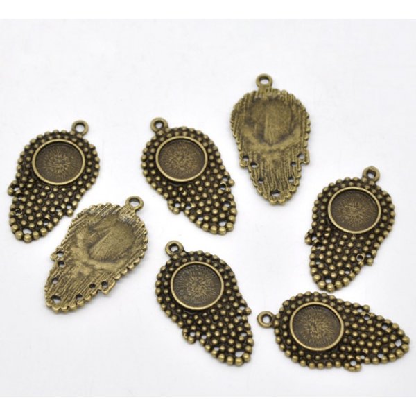 1 porta cabochon 12 mm N&deg;09 Bronzo