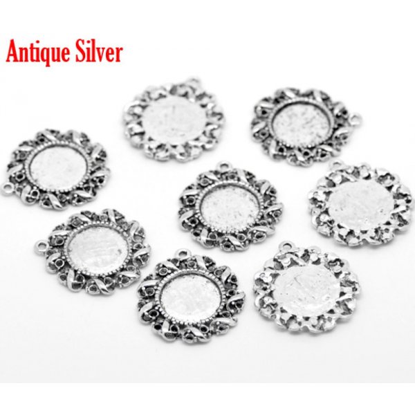 1 portacabochon 14 mm N&deg;01 Argento