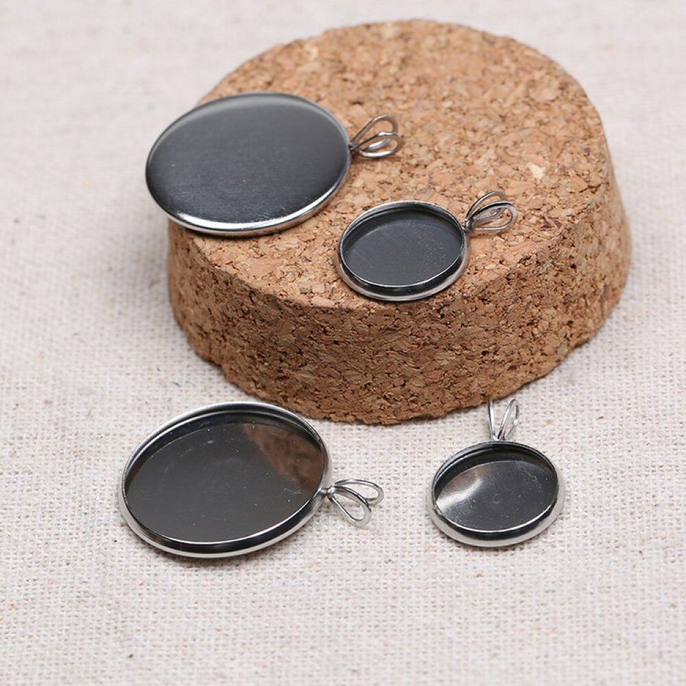 1 porta cabochon in acciaio inox da 20 mm N°06