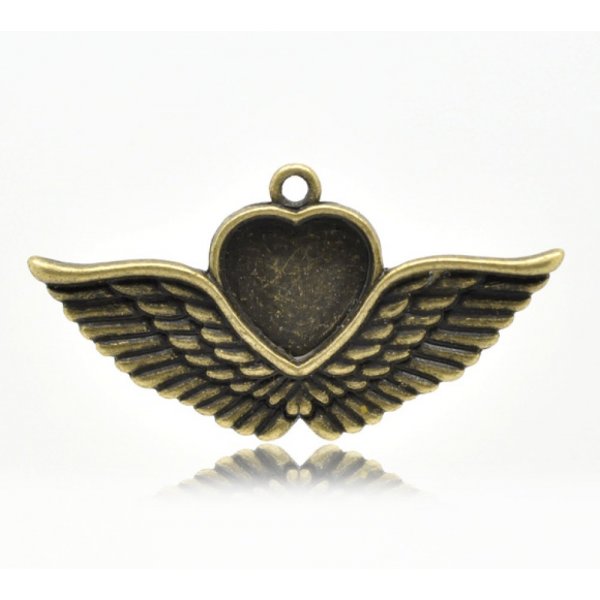 1 porta cabochon Cuore N&deg;02 Bronzo