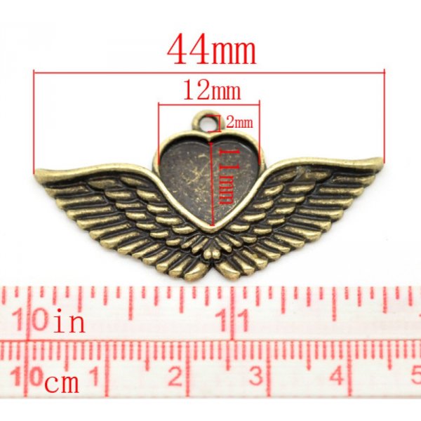 1 porta cabochon Cuore N&deg;02 Bronzo