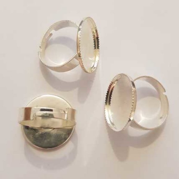 1 support cabochon bague de 20 mm Argent N&deg;12