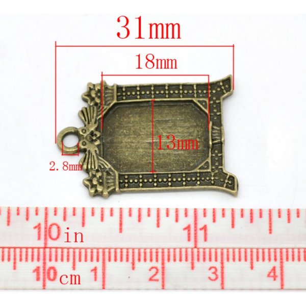 1 portacabochon rettangolare N&deg;02 Bronzo