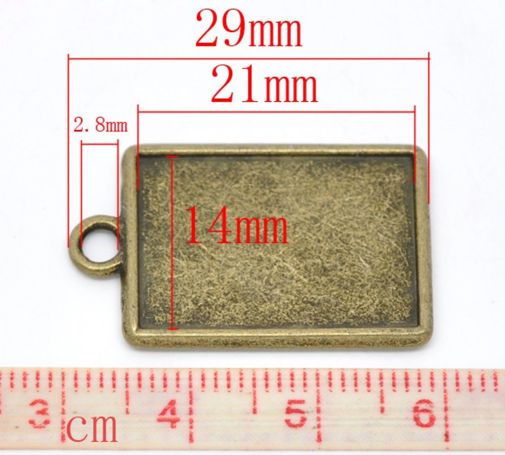 1 portacabochon rettangolare N°04 Bronzo