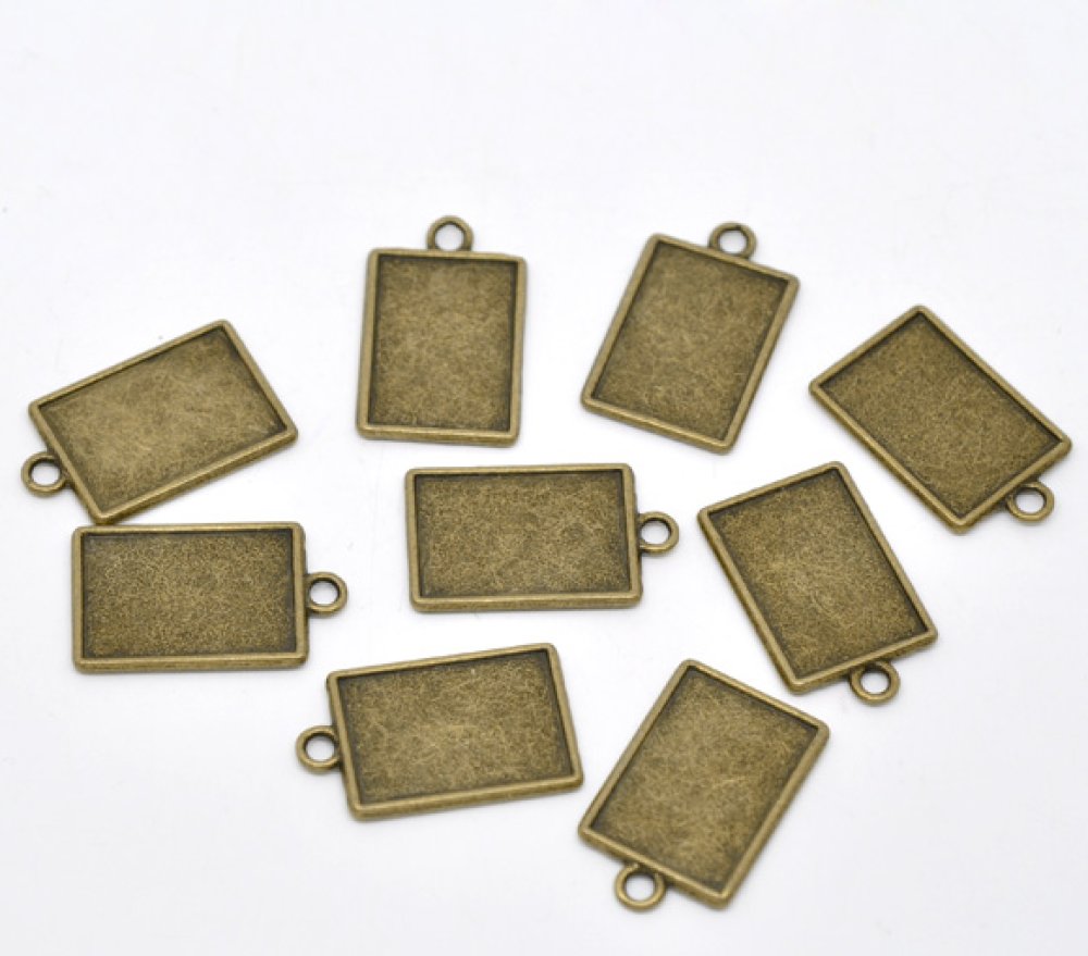 1 portacabochon rettangolare N°04 Bronzo