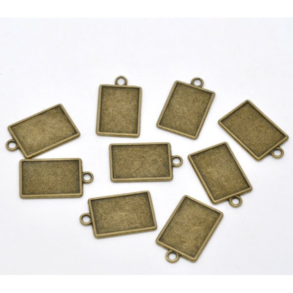1 portacabochon rettangolare N&deg;04 Bronzo