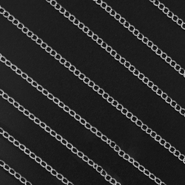 1m de cha&icirc;ne argent en acier inoxydable 3,4 mm pour cr&eacute;ation chaine de rallonge