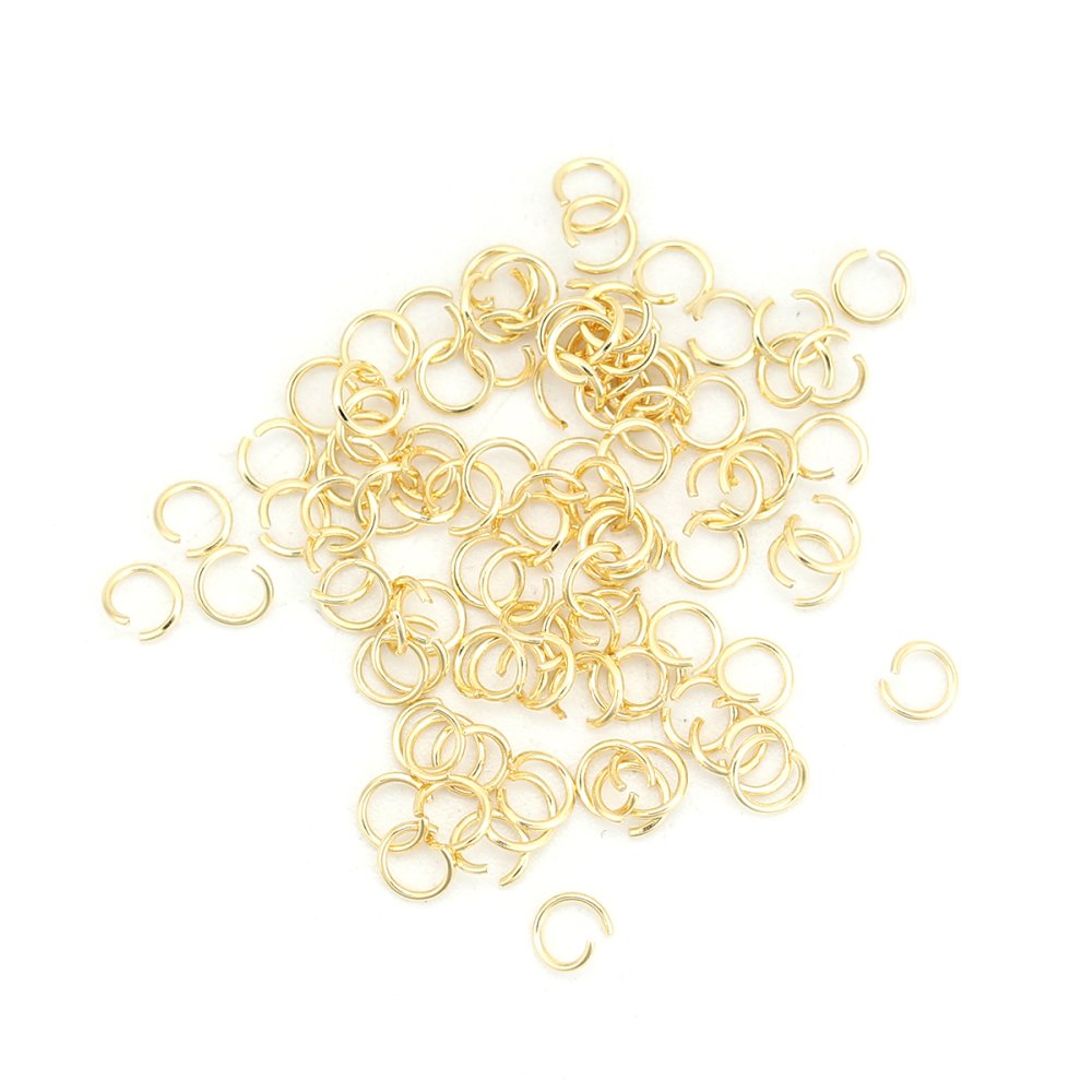 20 Anelli di giunzione aperti 03 mm Acciaio inox placcato oro