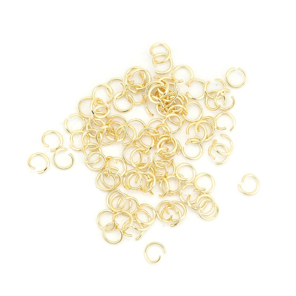 20 Anelli di giunzione aperti 03 mm Acciaio inox placcato oro