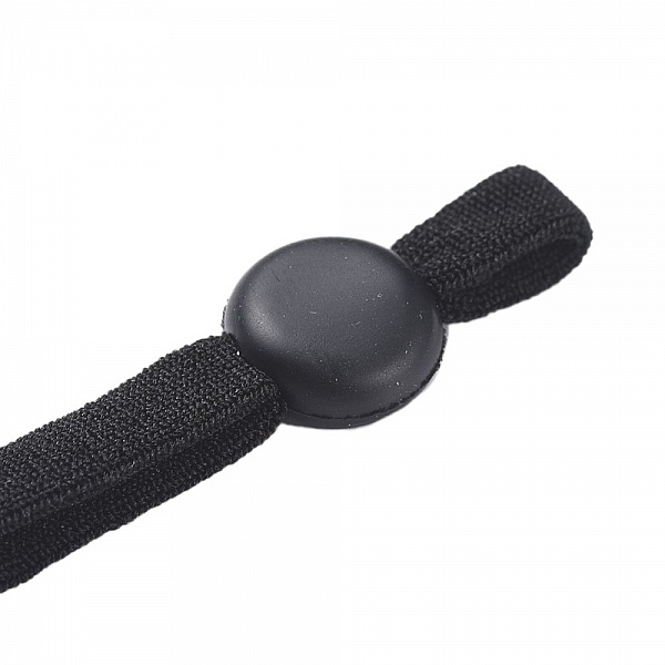 20 Fasce nere in corda elastica con fibbia regolabile per maschere.
