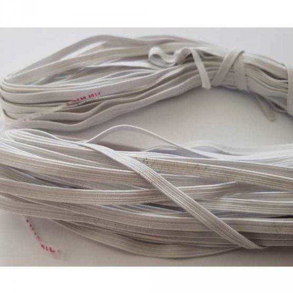 20 M&egrave;tres Elastique masque plat 5 mm BLANC N&deg;02