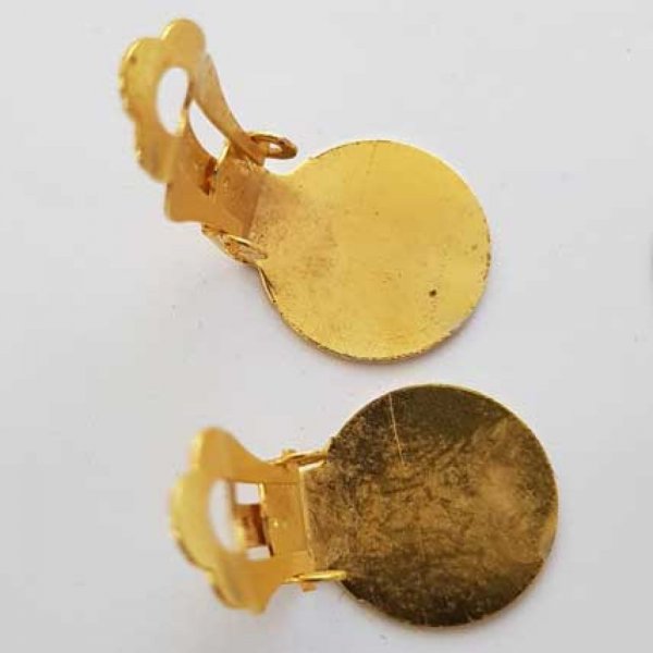 20 supporti per orecchini clip Plateau 15 mm oro