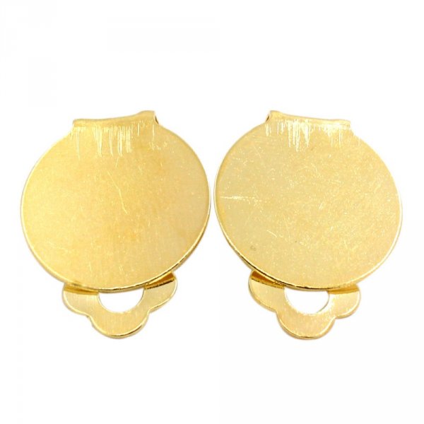 20 supporti per orecchini clip Plateau 15 mm oro
