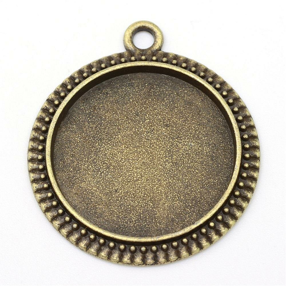 20 x 20 mm Porta cabochon in bronzo, ciondoli cabochon 34AB