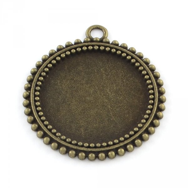Porta cabochon in bronzo 20 x 25 mm, ciondoli cabochon 31AB