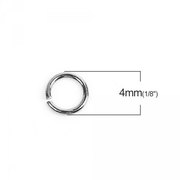 2 Anelli di giunzione aperti 04 mm Acciaio inox No. 01-02