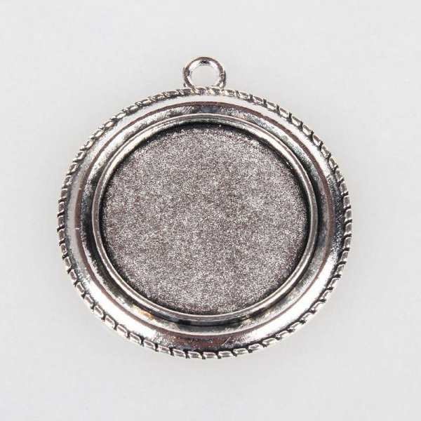 2 supports cabochons de 25mm argent, pendentifs cabochons 19AS 