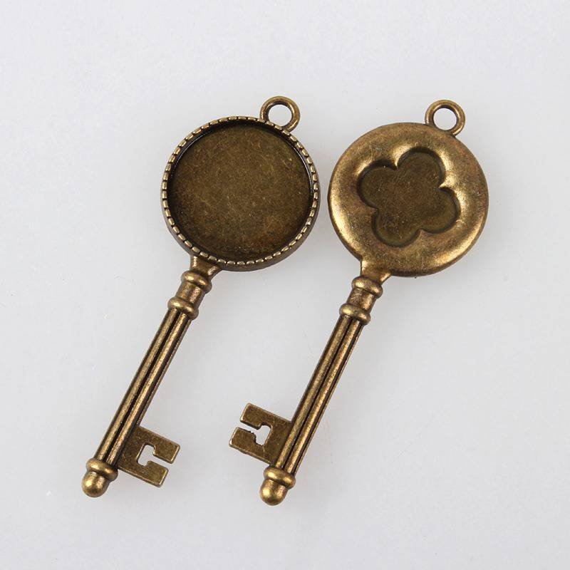 2 porta cabochon in bronzo da 20 mm, ciondoli cabochon 132AB 