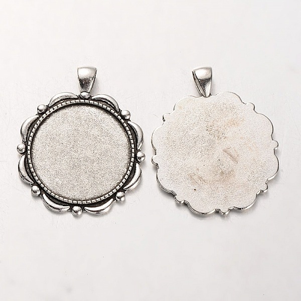 2 supporti per cabochon in argento da 30 mm, ciondoli con cabochon 37AS