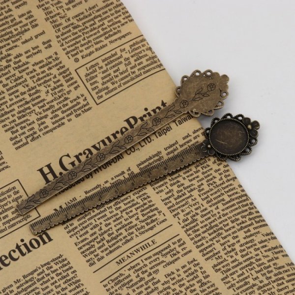 3 segnalibri righello cabochon 20 mm N&deg;02 Bronzo