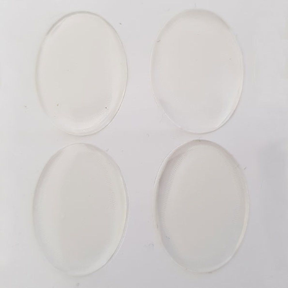 4 Cabochon in resina autoadesivi 18 x 25 mm Trasparente