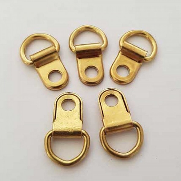 5 attaches pour cadre en m&eacute;tal couleur Dor&eacute; 23x14mm