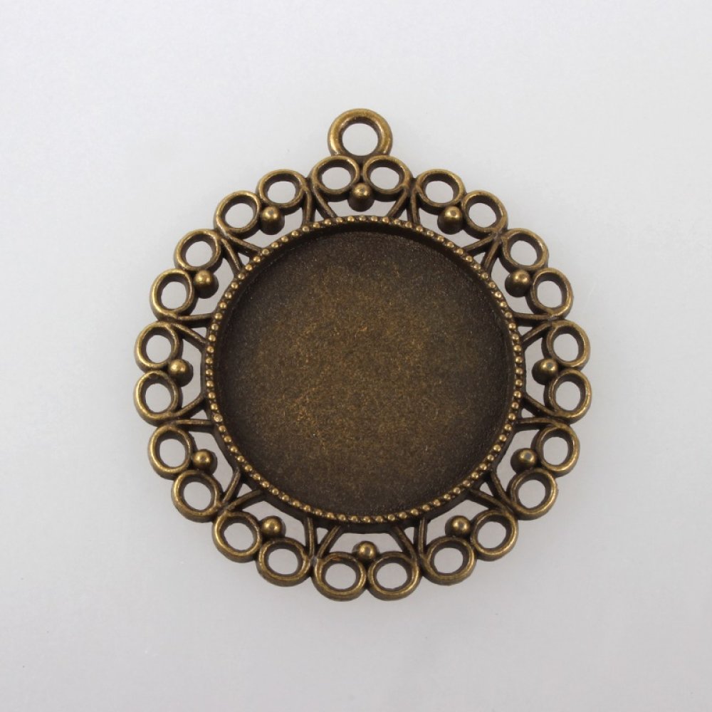 Porta cabochon in bronzo 5 x 25 mm, ciondoli cabochon 118AB 