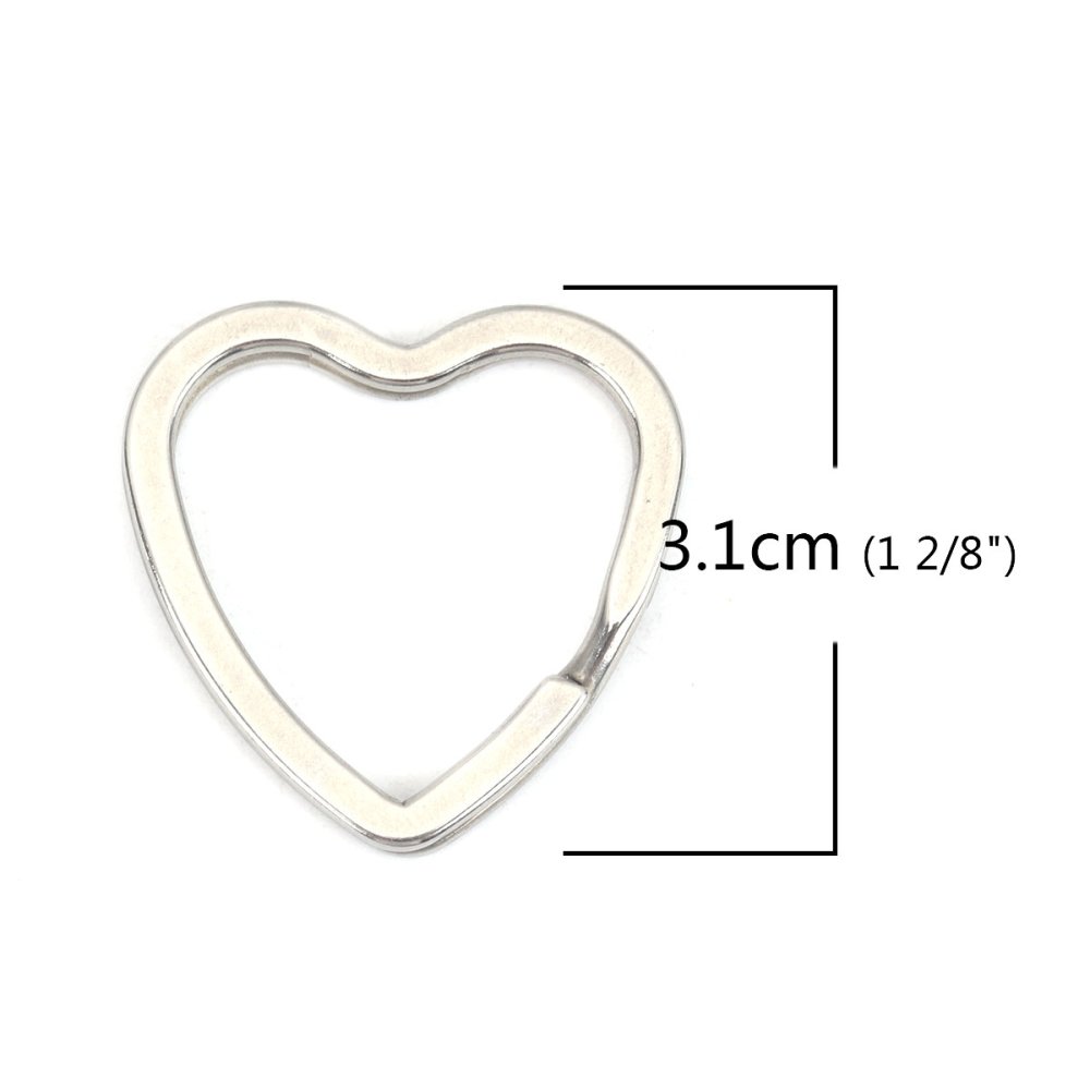 Portachiavi a forma di cuore Acciaio inossidabile 31 x 31 mm