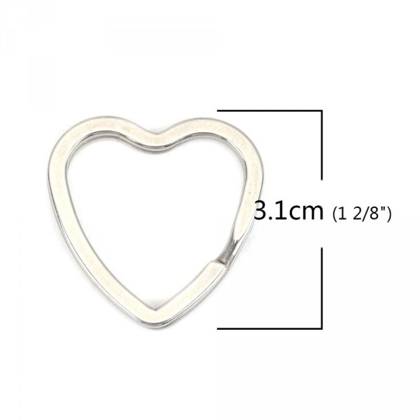 Portachiavi a forma di cuore Acciaio inossidabile 31 x 31 mm