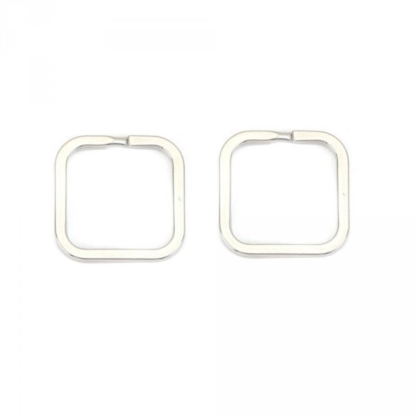 Portachiavi di forma quadrata Acciaio inox 30 x 30 mm