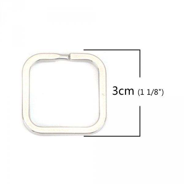 Portachiavi di forma quadrata Acciaio inox 30 x 30 mm