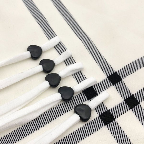 Fascetta elastica con fibbia a cuore in gomma nera N&deg;04 x 10 pezzi