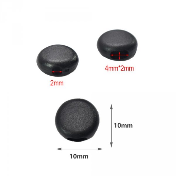 Anello di fissaggio elastico Ciottolo di gomma nera N&deg;02 x 10 pezzi