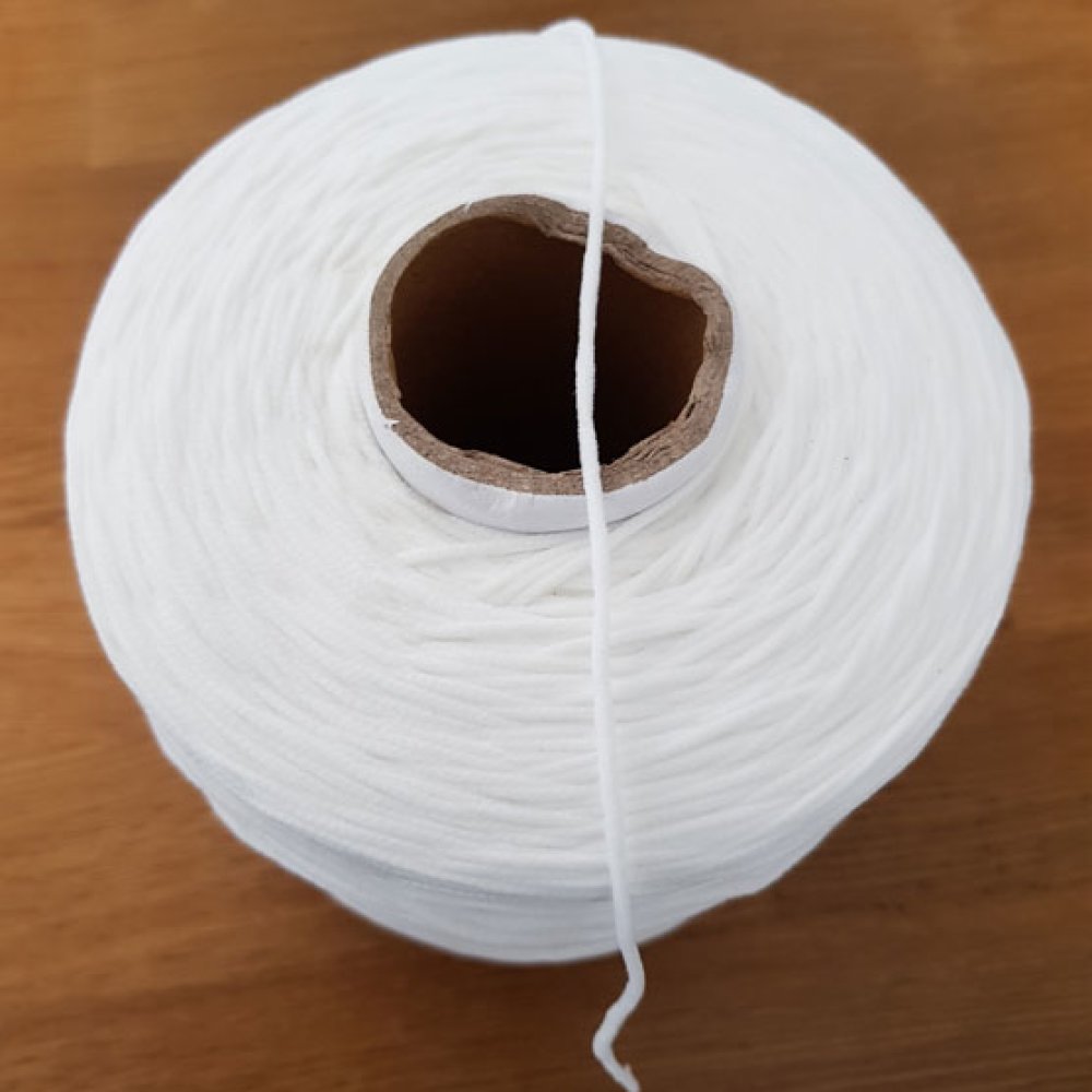 Al metro Maschera elastica Poliestere rotonda 2,2 mm Bianco