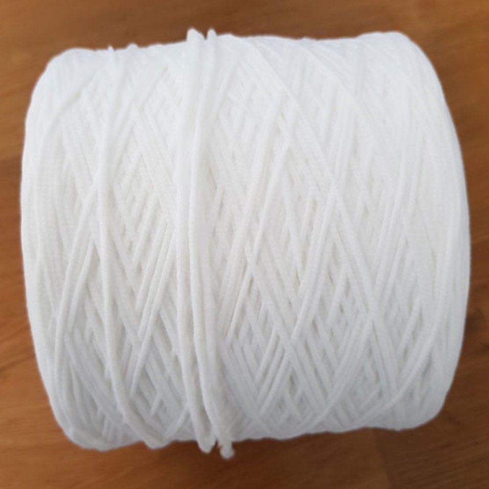 Al metro Maschera elastica Poliestere rotonda 2,2 mm Bianco