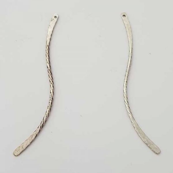 Barra curva in metallo Argento 1 anello N&deg;02 Argento