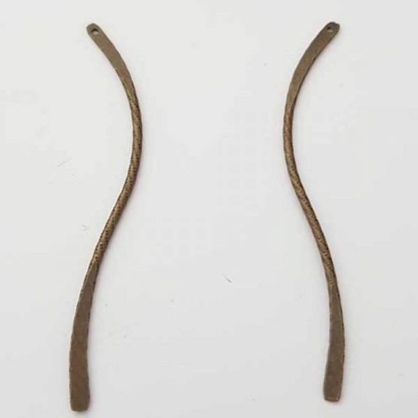 Barretta curva in metallo Argento placcato 1 anello N&deg;03 Bronzo