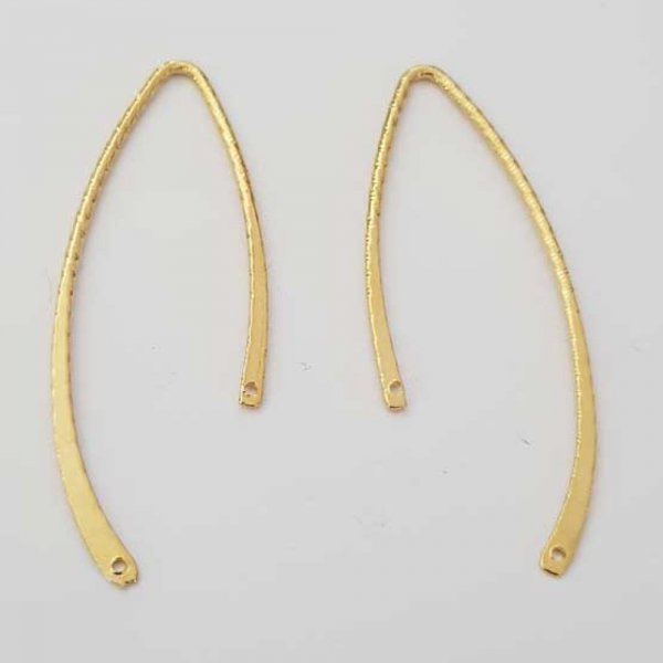 Barra curva in metallo argentato 2 anelli N&deg;04 Oro