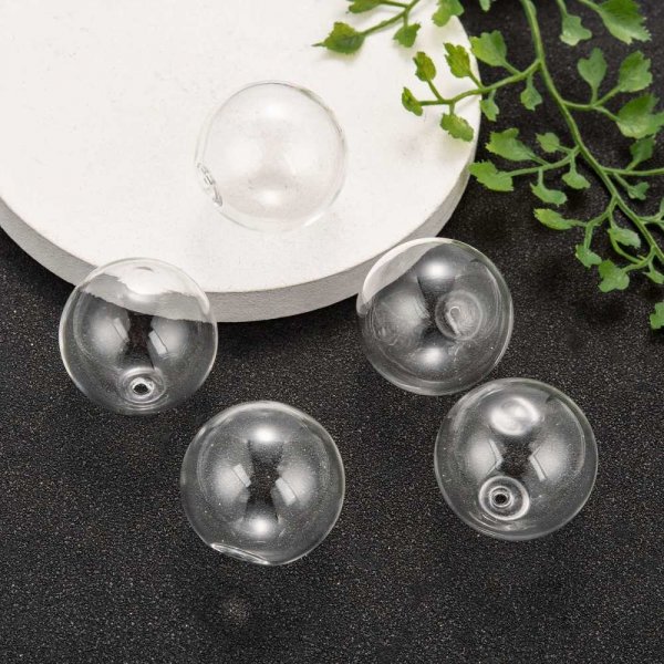 Boules en verre ronde de 28mm 10 pi&egrave;ces