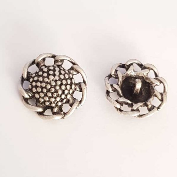 Bouton Argent N&deg;02 de 28 mm Rond