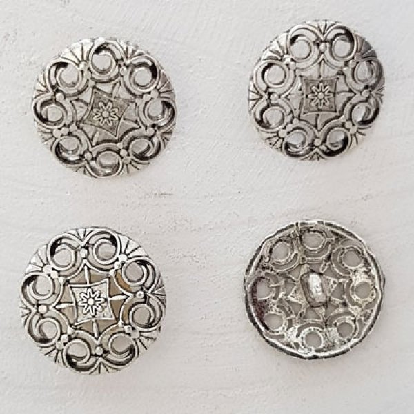 Bottone d'argento N&deg;16 21 mm rotondo