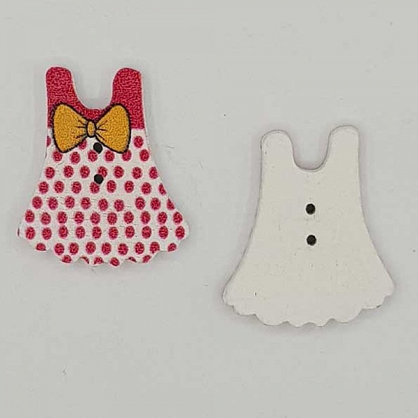 Abito bianco con bottoni in legno N&deg;01-03